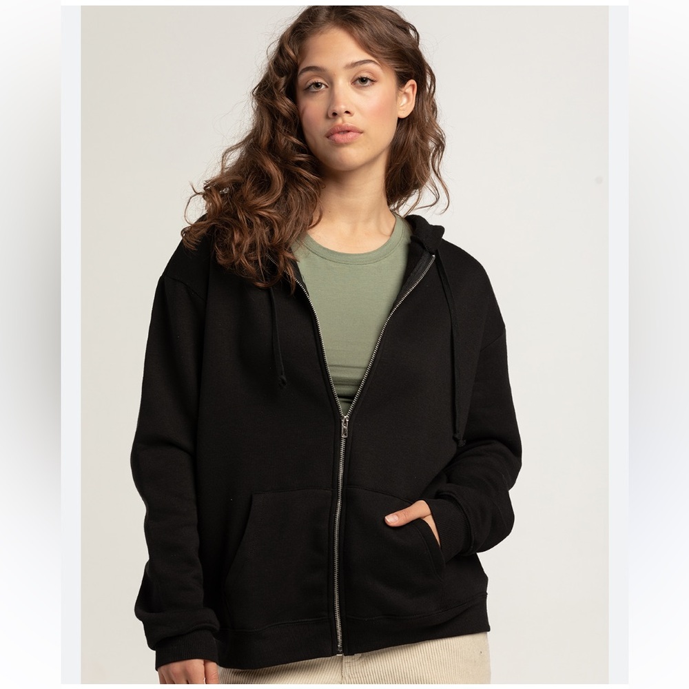 Uniqlo women’s black full zip jacket hoodie size small